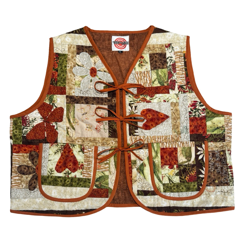 Autumn Patterns Quilted Vest Rework