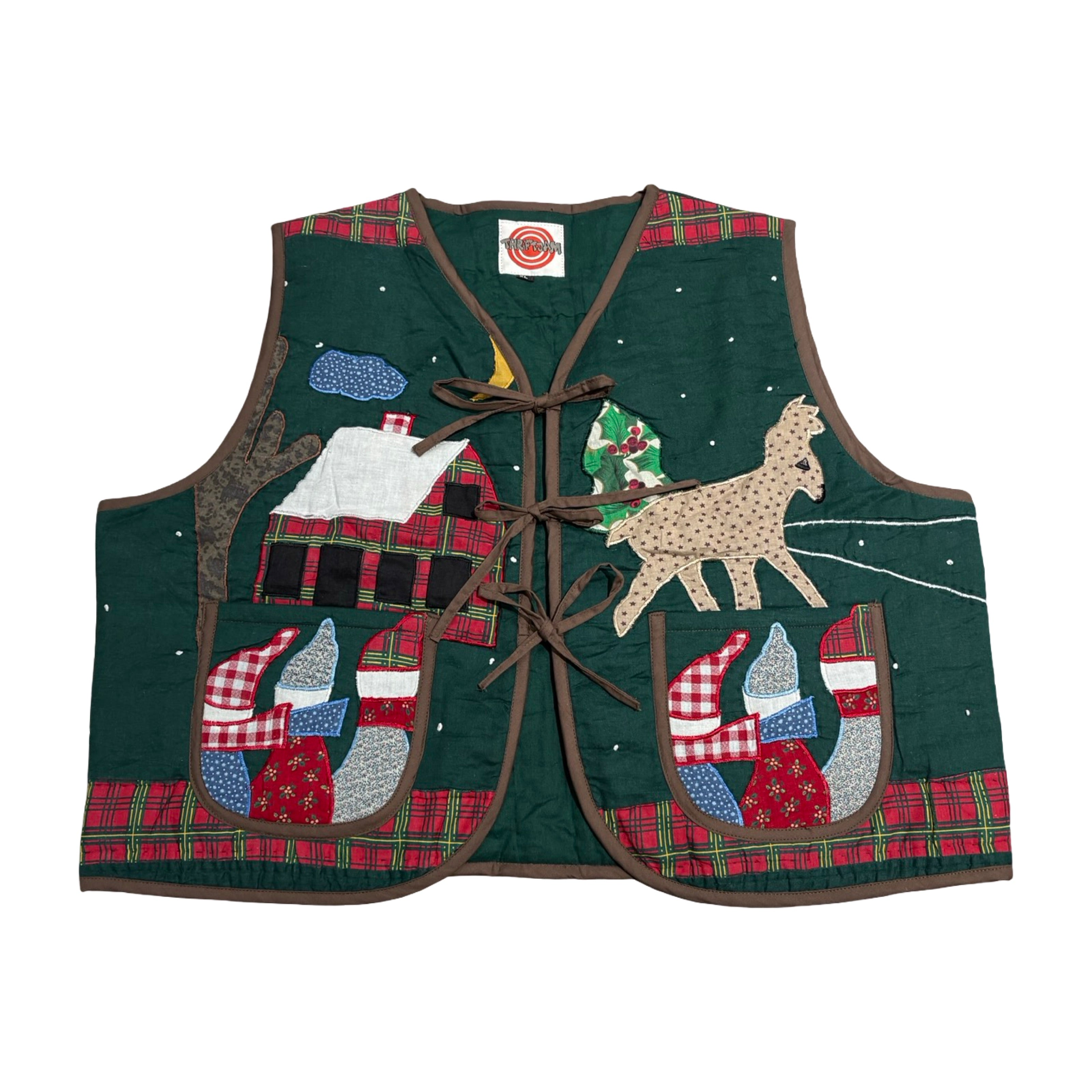 Holiday Landscape Quilted Vest Reworks