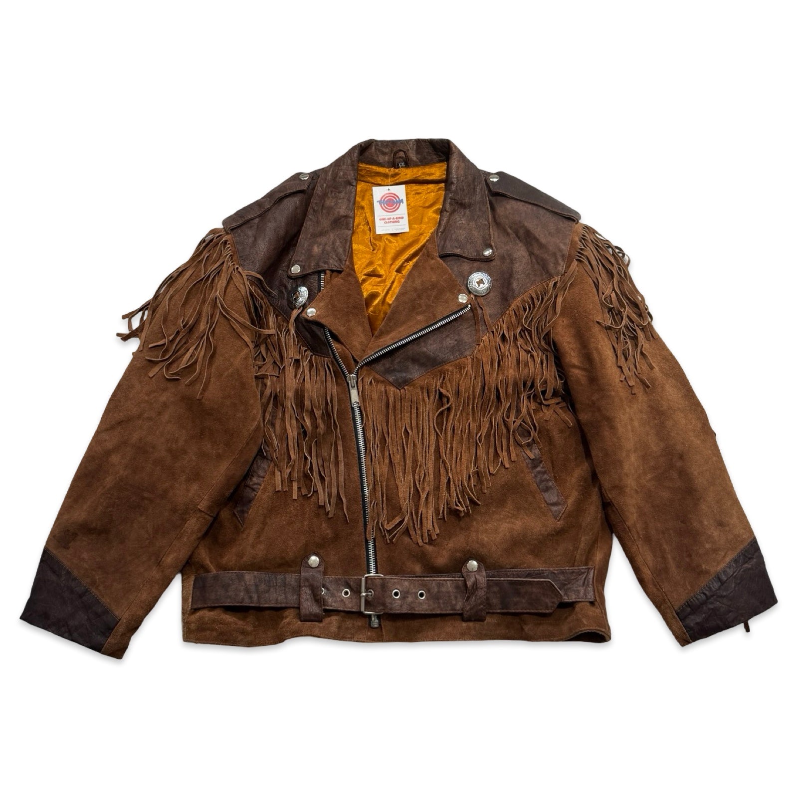 Copper 2XL Suede Fringe Jacket