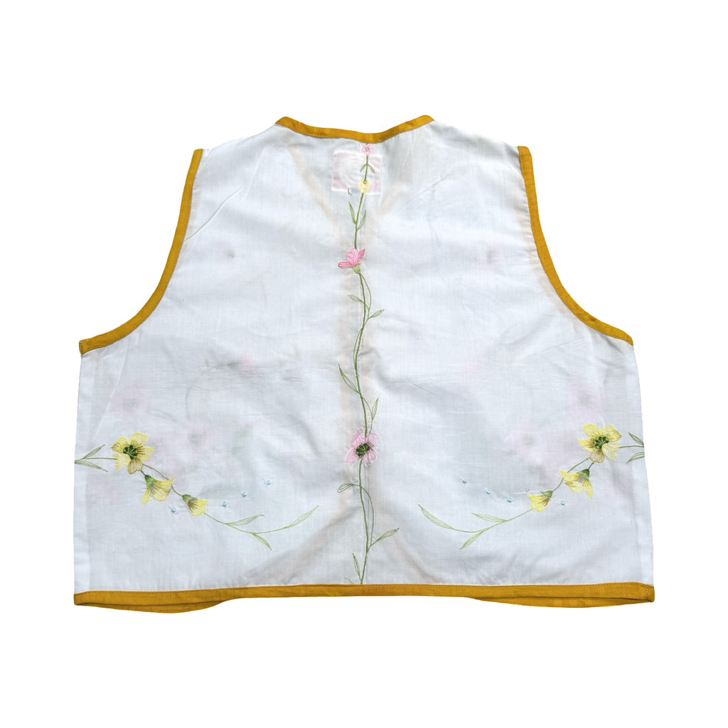 Flowers & Honey Small Linen Tie Top Rework