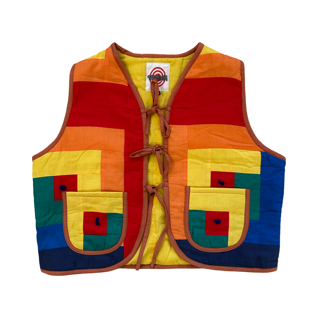 Rainbow XS Quilted Vest Rework