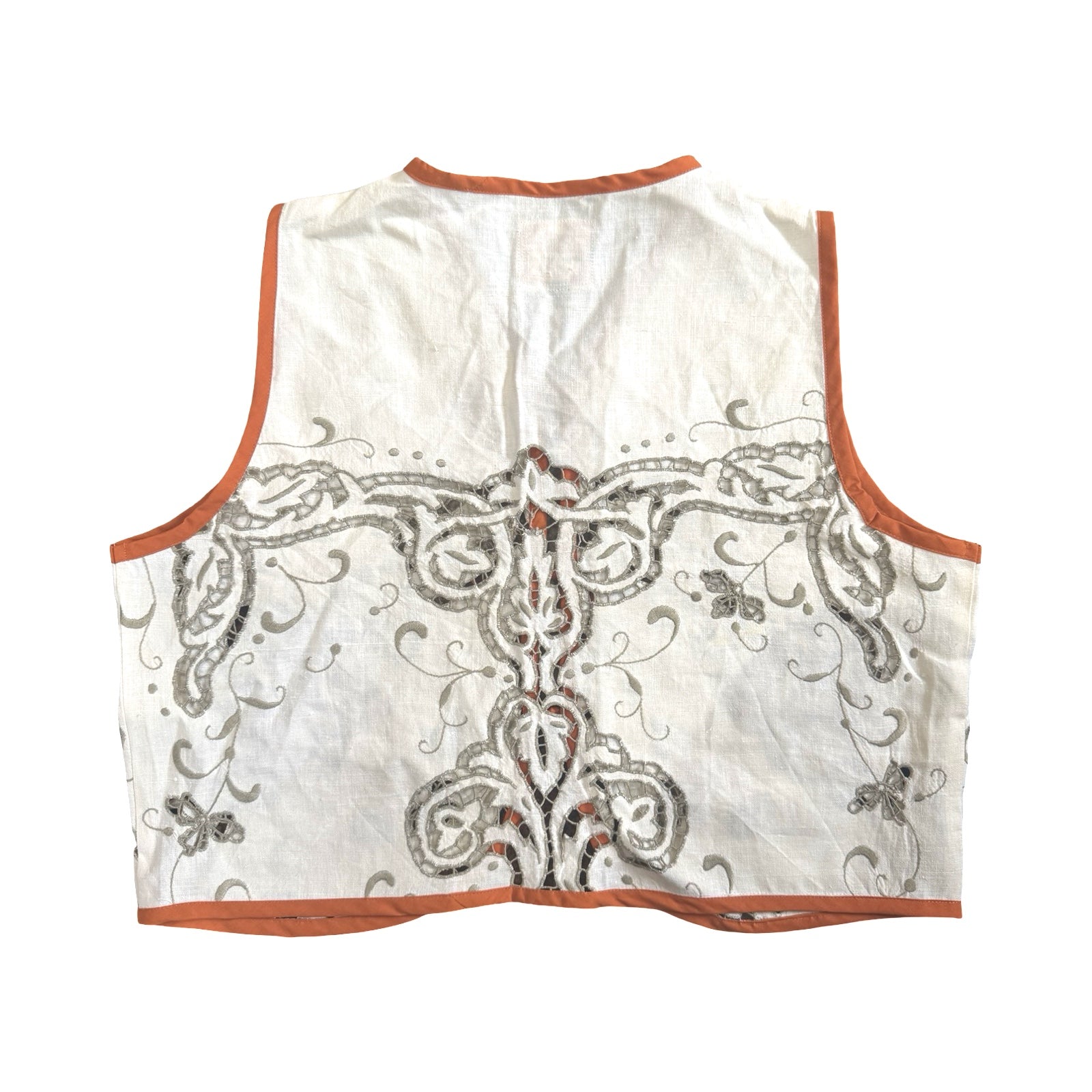 Sandy Desert Lace Medium Linen Tie Top Rework