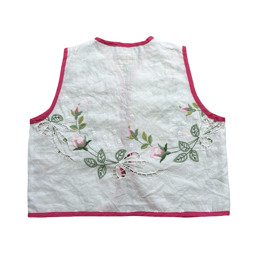 Spring Florals XS Linen Tie Top Rework