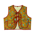 Orange Leaves Medium Quilted Vest Rework