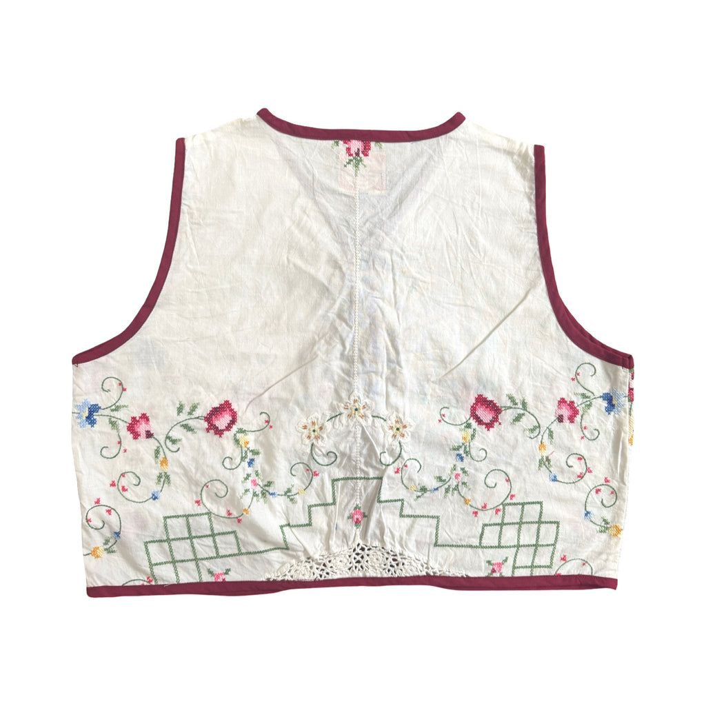 Pixel Florals Large Linen Tie Top Rework