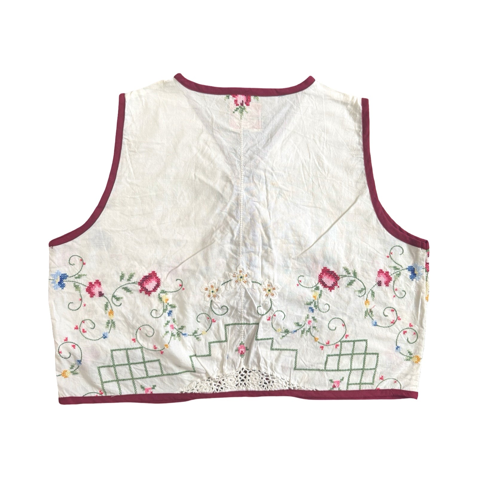 Pixel Florals Large Linen Tie Top Rework