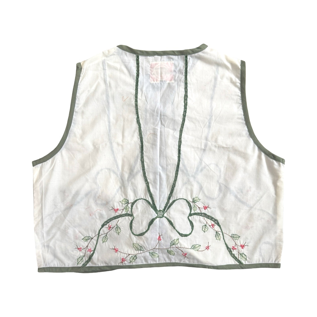 Bows & Berries Medium Linen Tie Top Rework