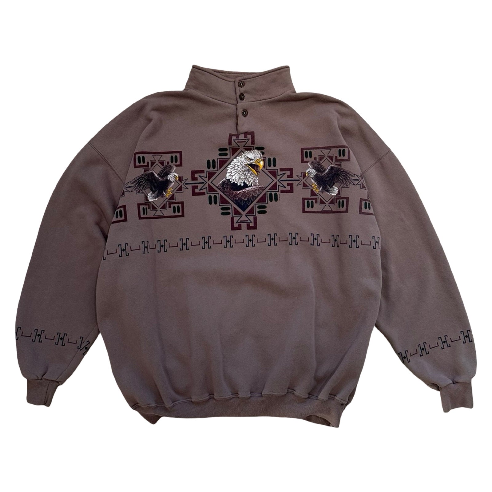 Native American Eagle 3XL Mock Neck Sweater