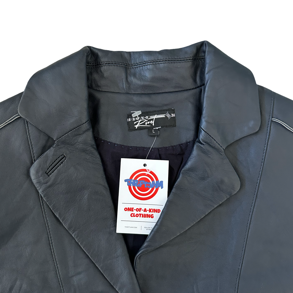 Black Rivet Large Leather Jacket