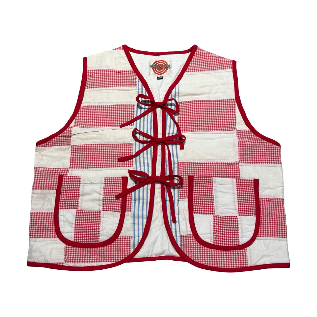 Gingham Picnic Quilted Vest Reworks