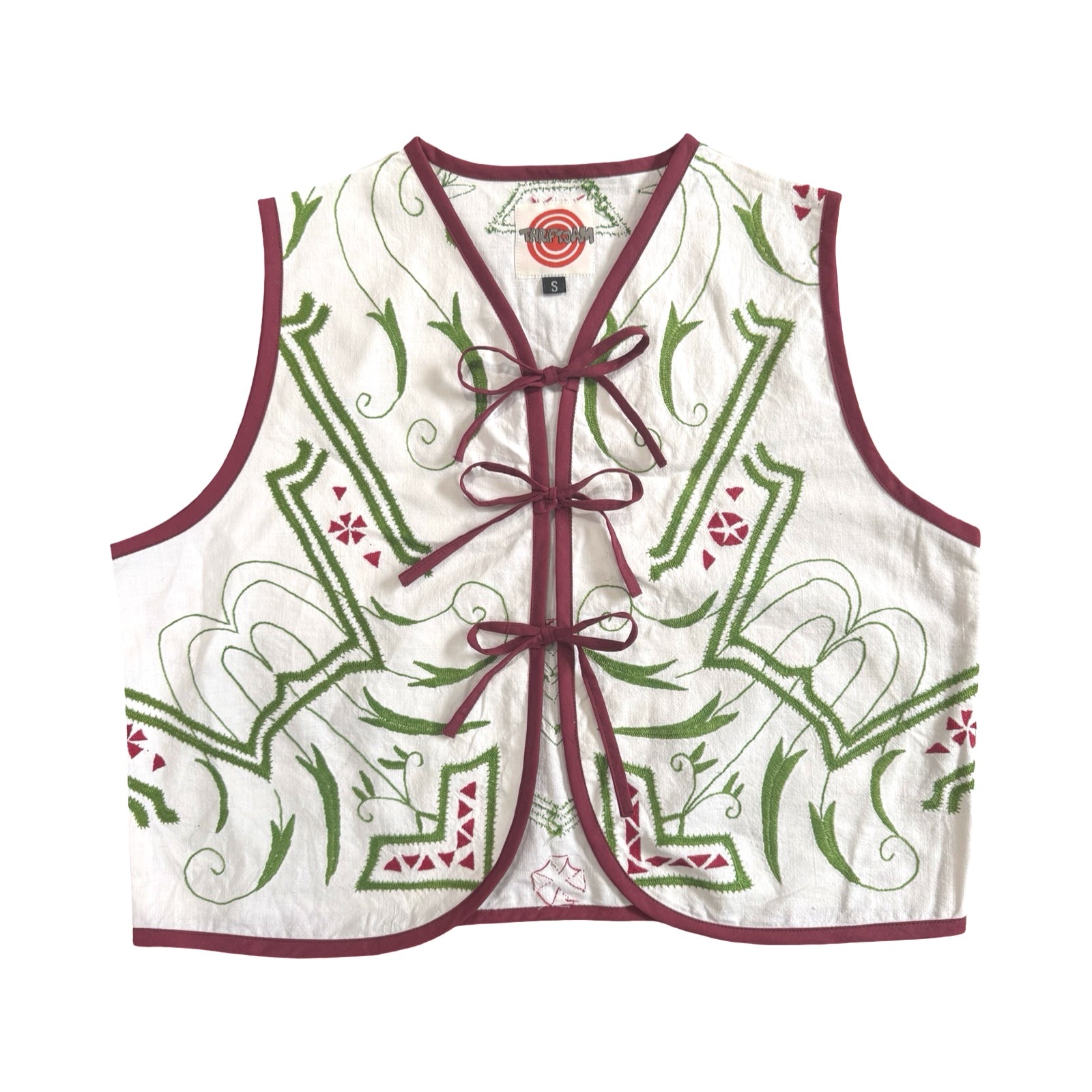 Merry & Bright Small Linen Tie Top Rework
