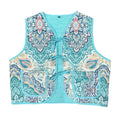 Turquoise Medallion Medium Quilted Vest Rework