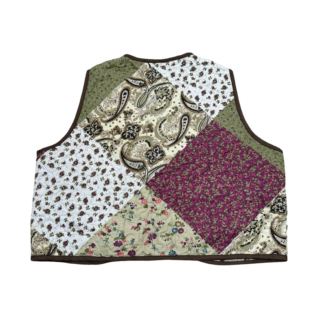 Paisley Green & Purple Quilted Vest Reworks