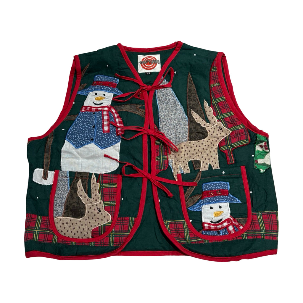 Holiday Landscape Quilted Vest Reworks