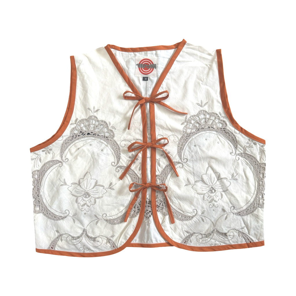 Desert Flower Medium Linen Tie Top Rework
