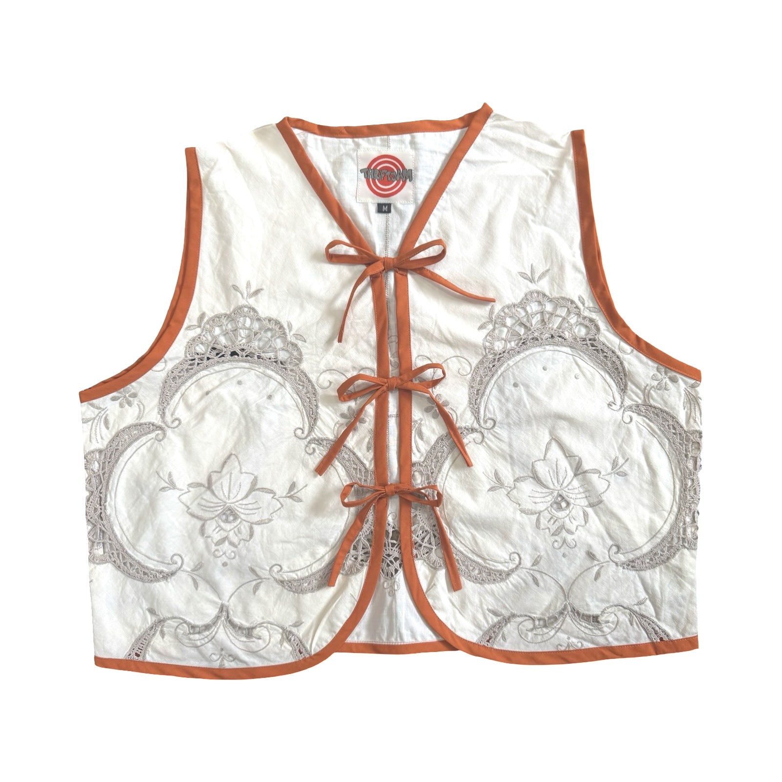 Desert Flower Medium Linen Tie Top Rework