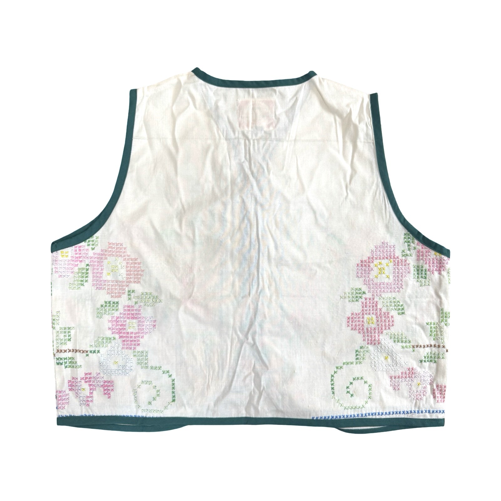 Pixel Florals Small Linen Tie Top Rework