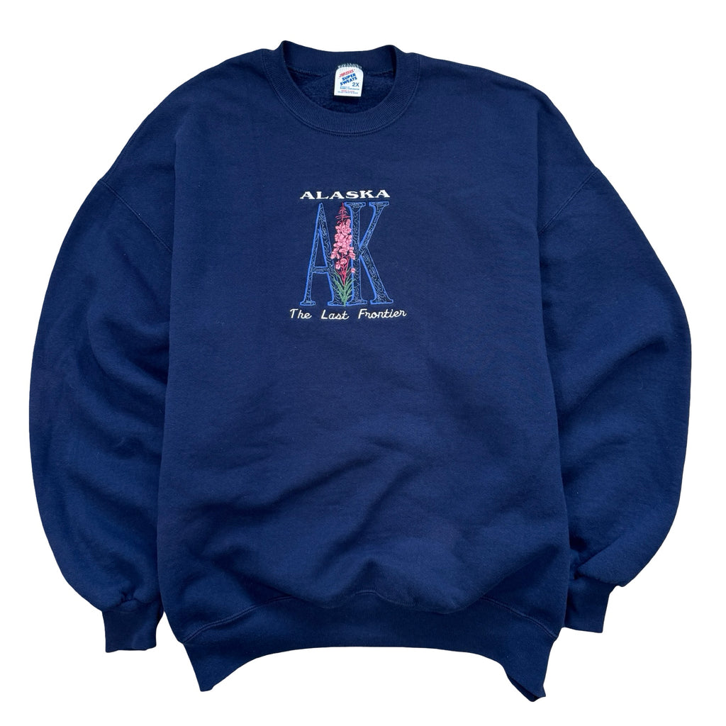 Alaska "The Last Frontier" Embroidered 2XL Crewneck