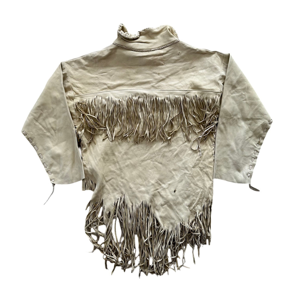 Cream Suede XL Fringe Jacket