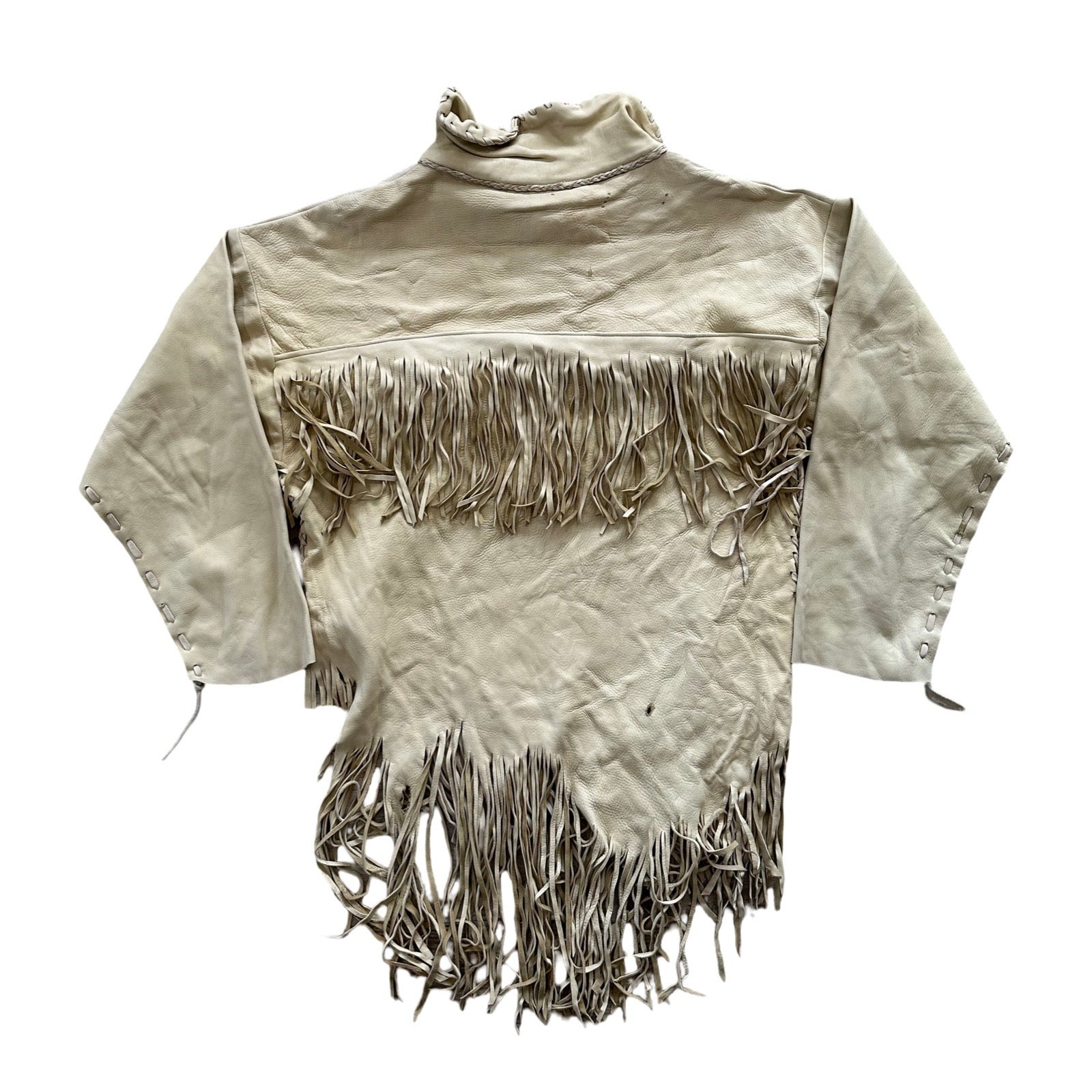 Cream Suede XL Fringe Jacket