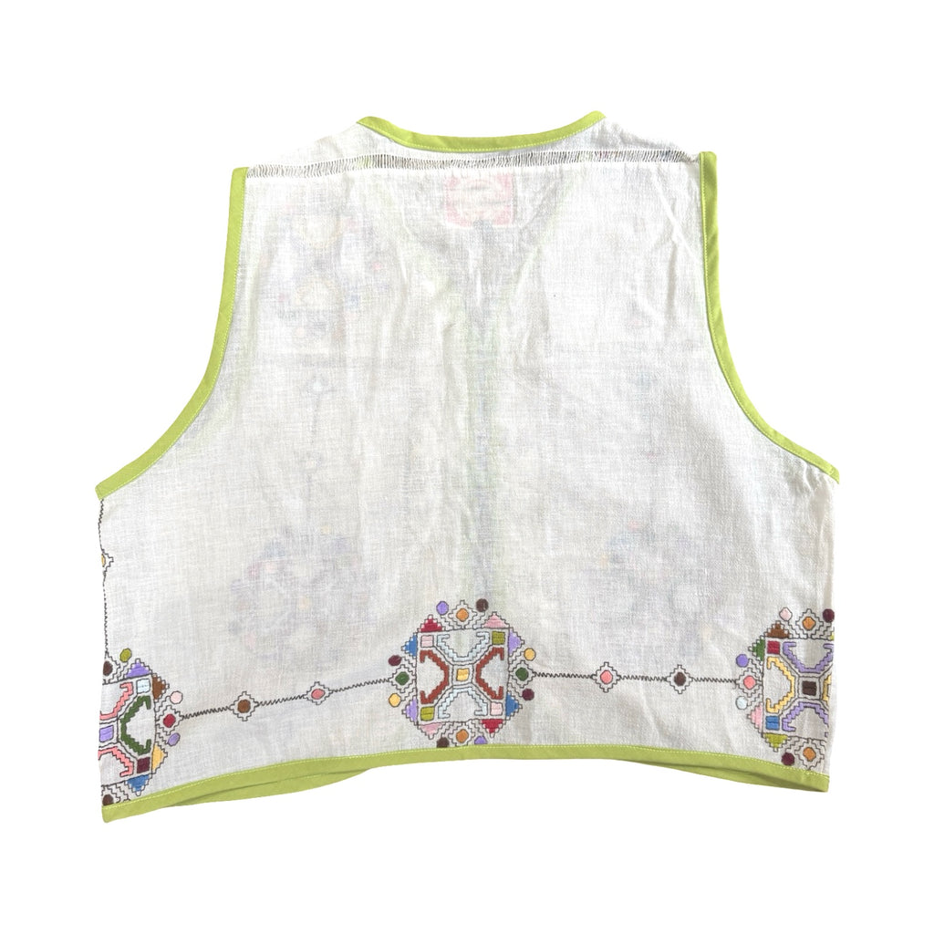 Jewel Tones Small Linen Tie Top Rework