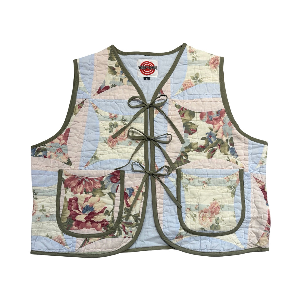 Pastel Florals Quilted Vest Reworks