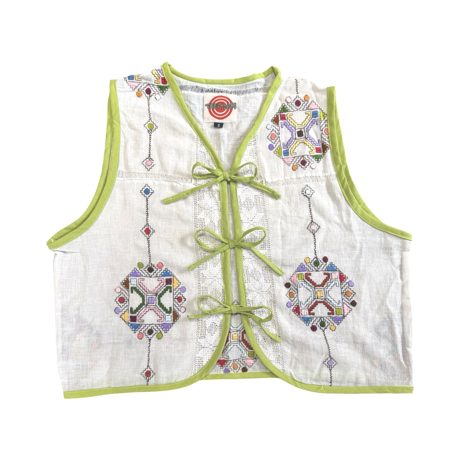 Jewel Tones Small Linen Tie Top Rework