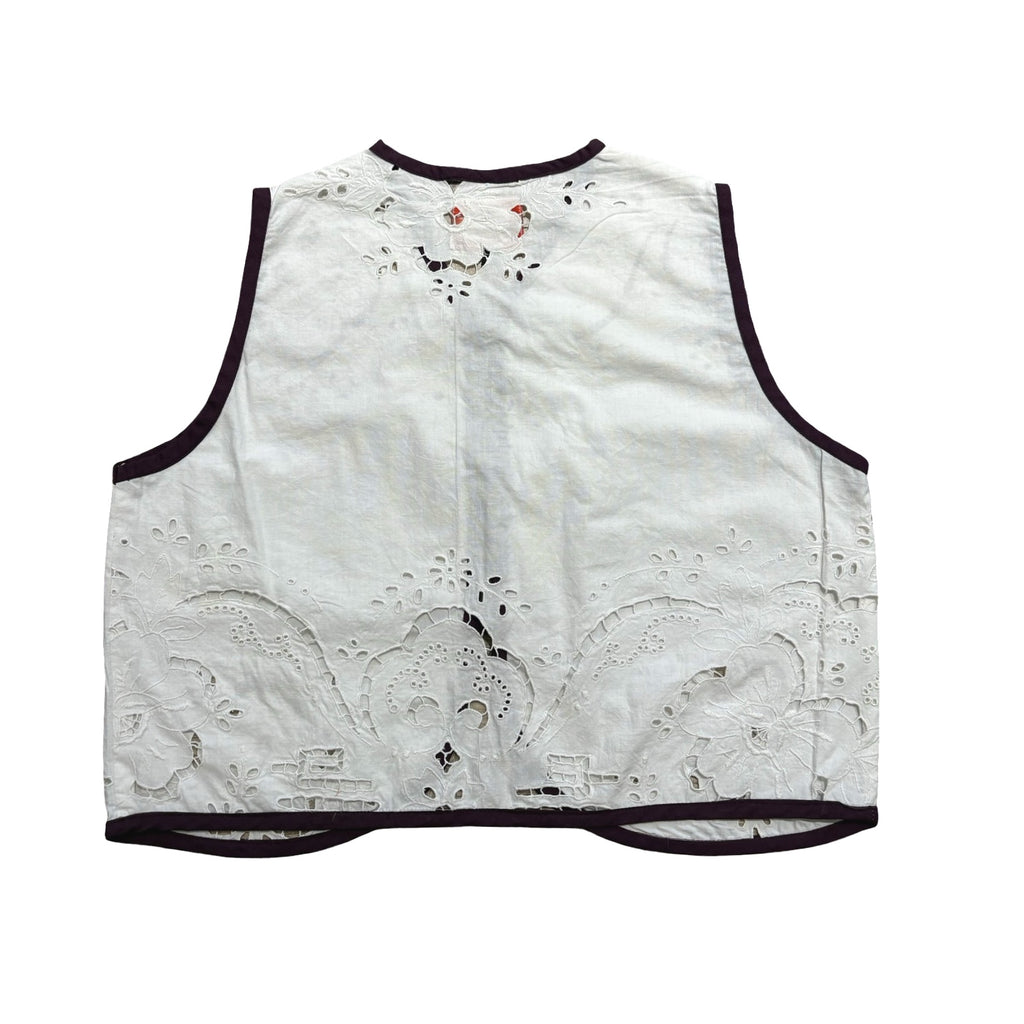 Violet Lace XS Linen Tie Top Rework