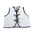 White on Black Small Linen Tie Top Rework