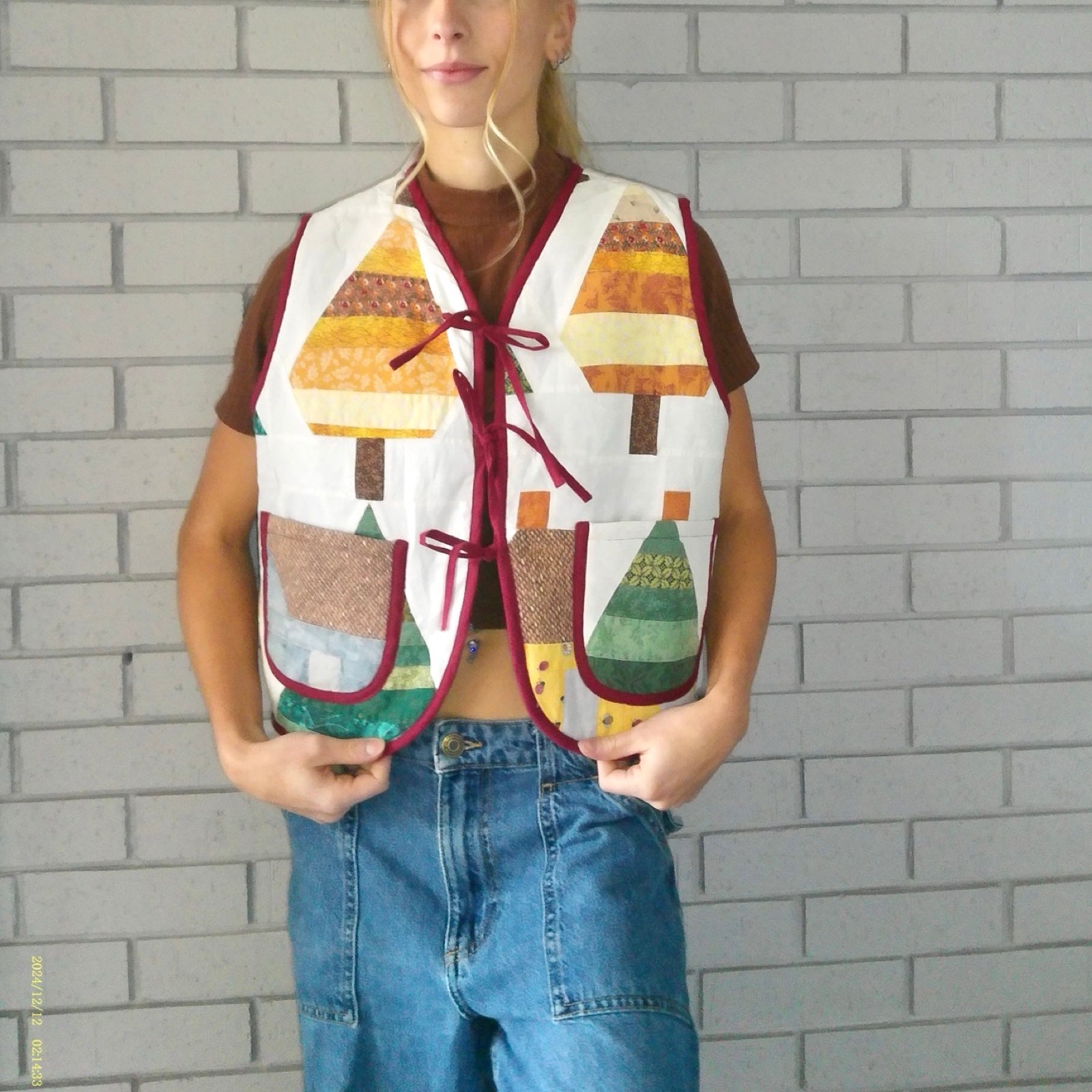 Geometric Landscape Quilted Vest Reworks
