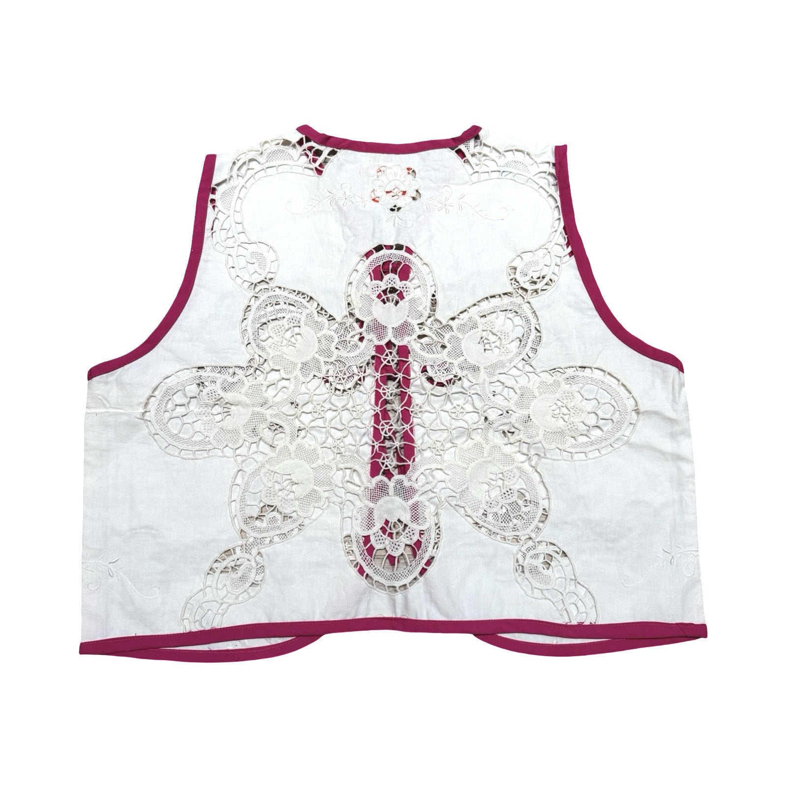 Pretty in Pink Small Linen Tie Top Rework