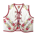 Satin Florals Small Linen Tie Top Rework