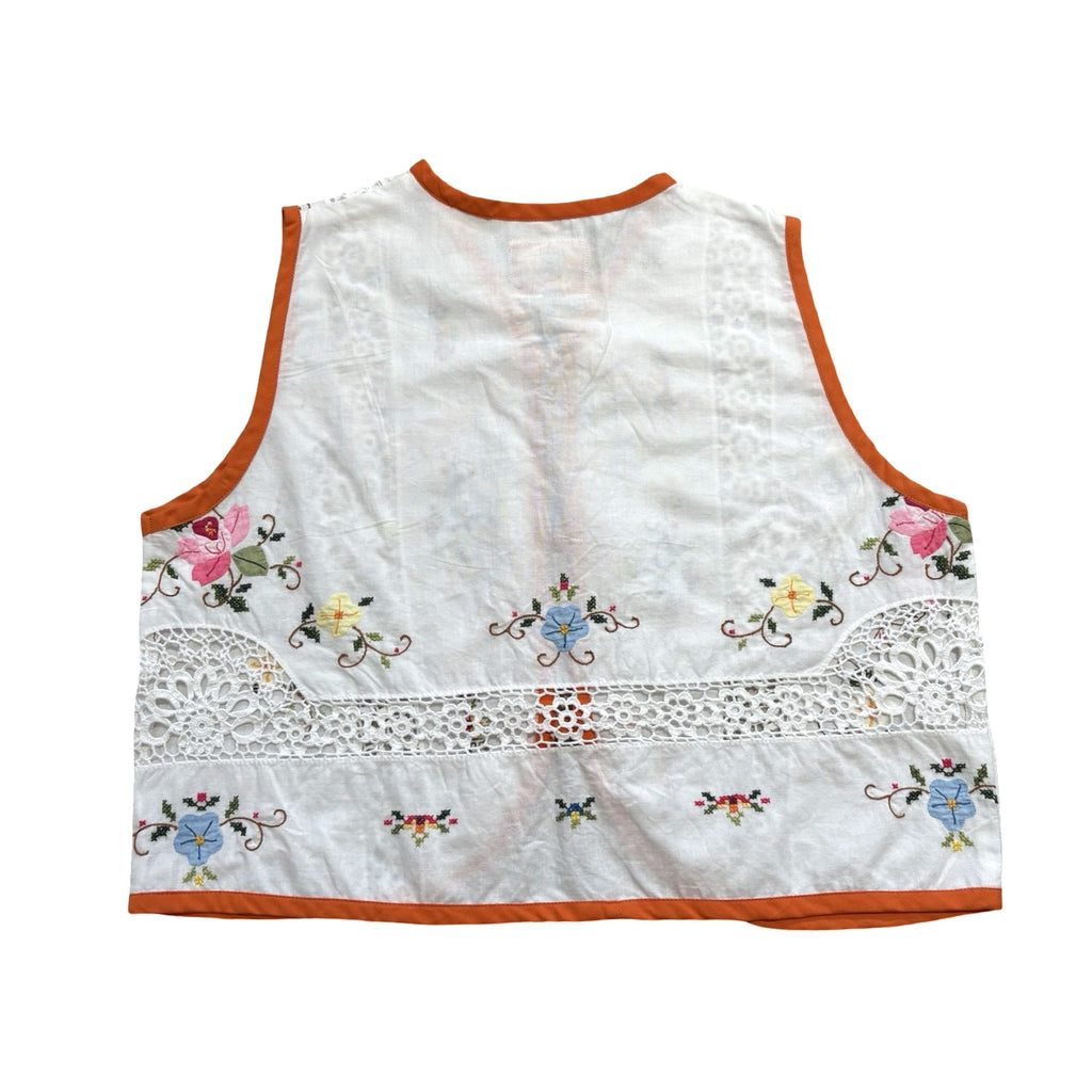 Laced in Florals XS Linen Tie Top Rework