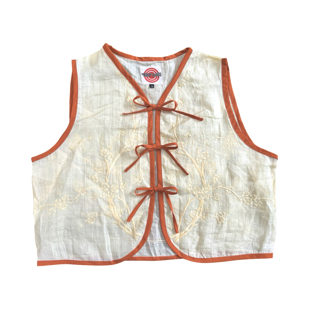 Honeycomb Large Linen Tie Top Rework