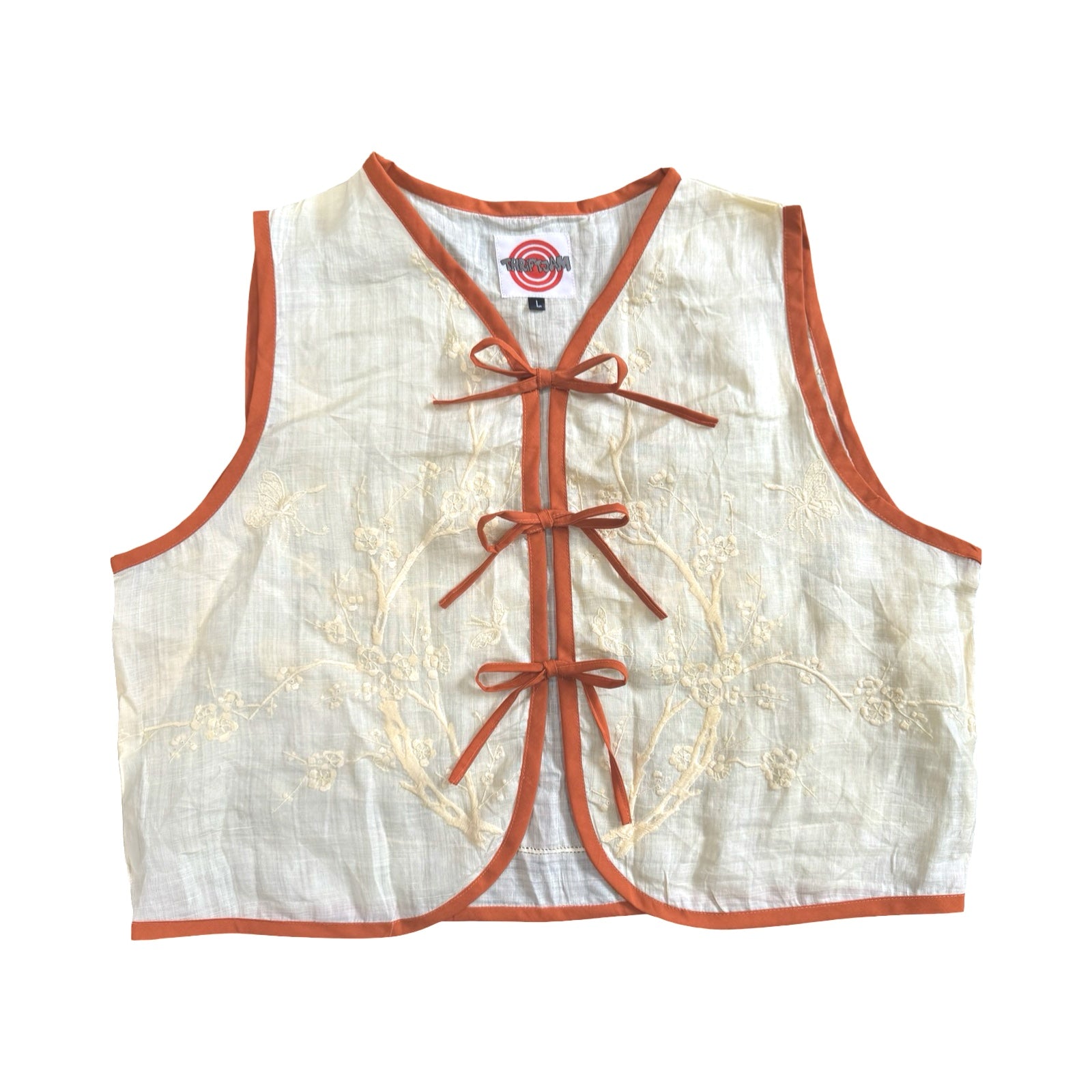 Honeycomb Large Linen Tie Top Rework