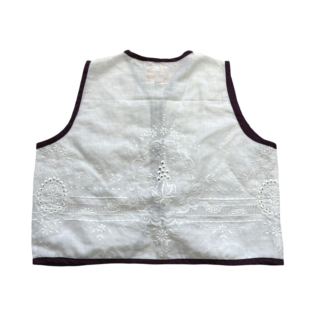 Purple Lined Linen XS Linen Tie Top Rework