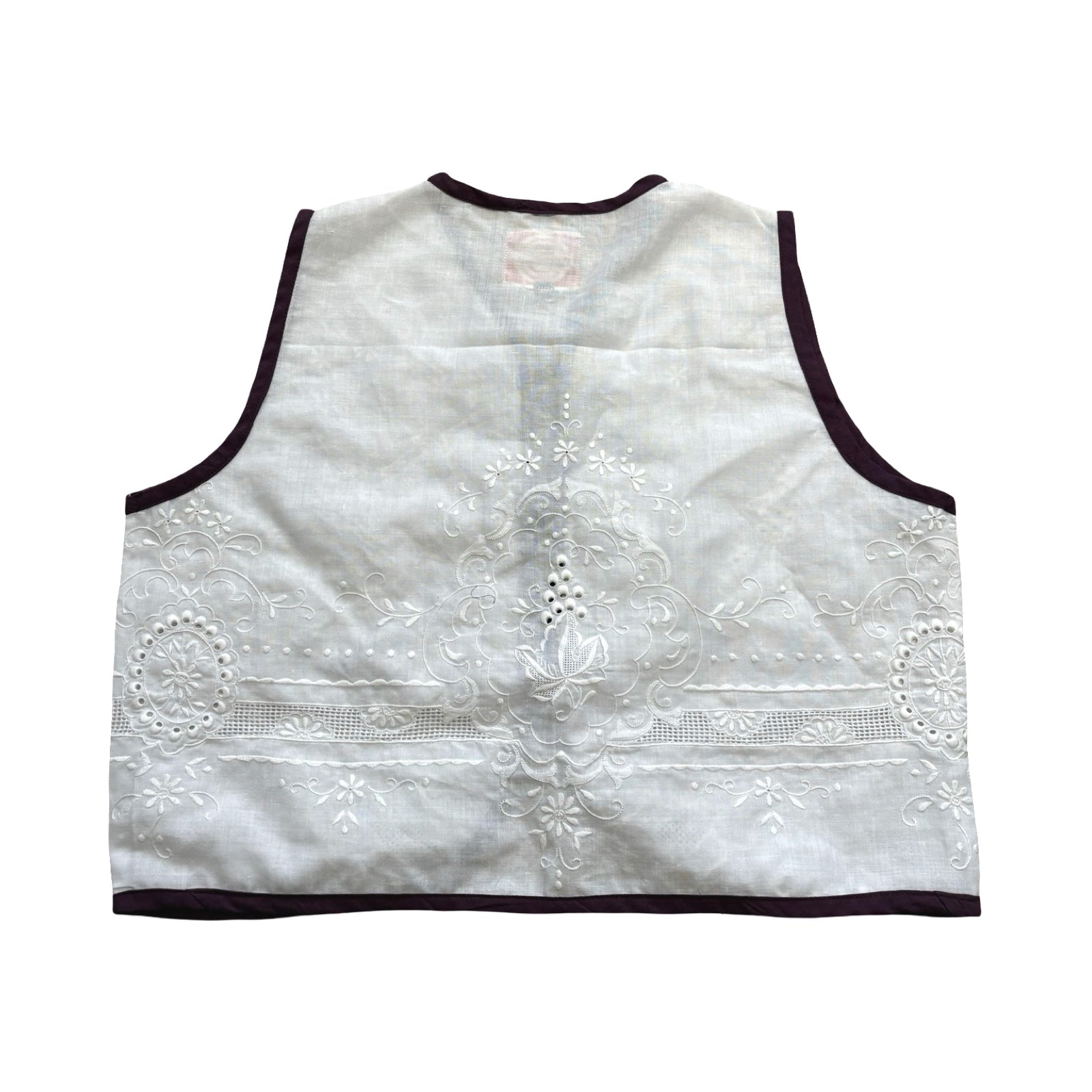 Purple Lined Linen XS Linen Tie Top Rework