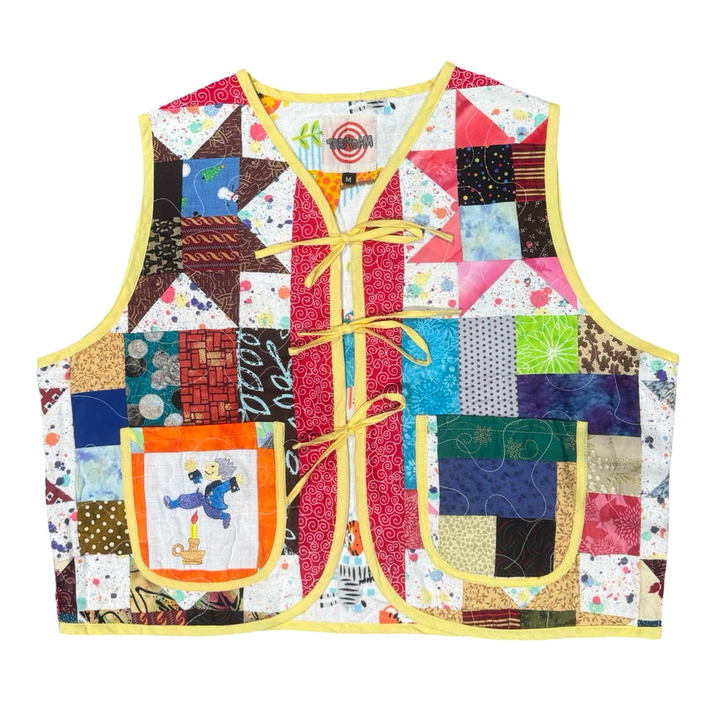 Storybook Mosaic Medium Quilted Vest Rework