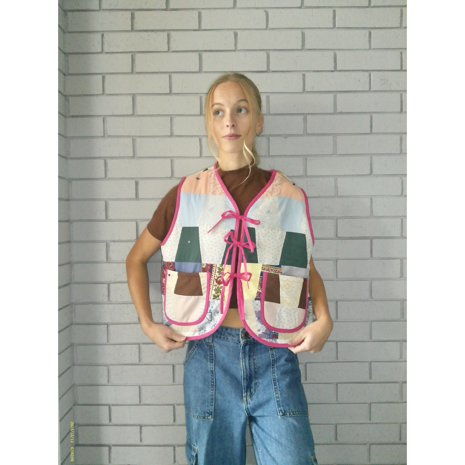 Bright Patchwork Quilted Vest Reworks