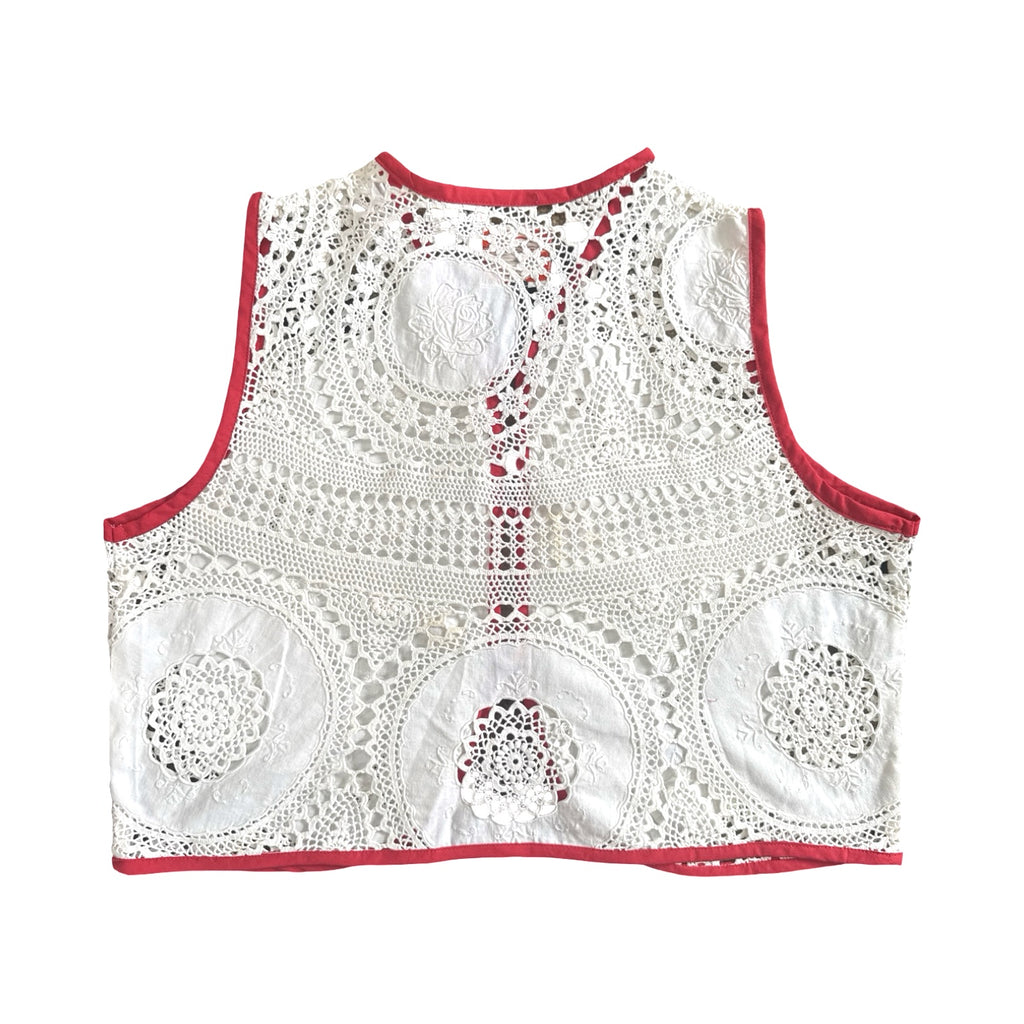 Holy Lace! Medium Linen Tie Top Rework