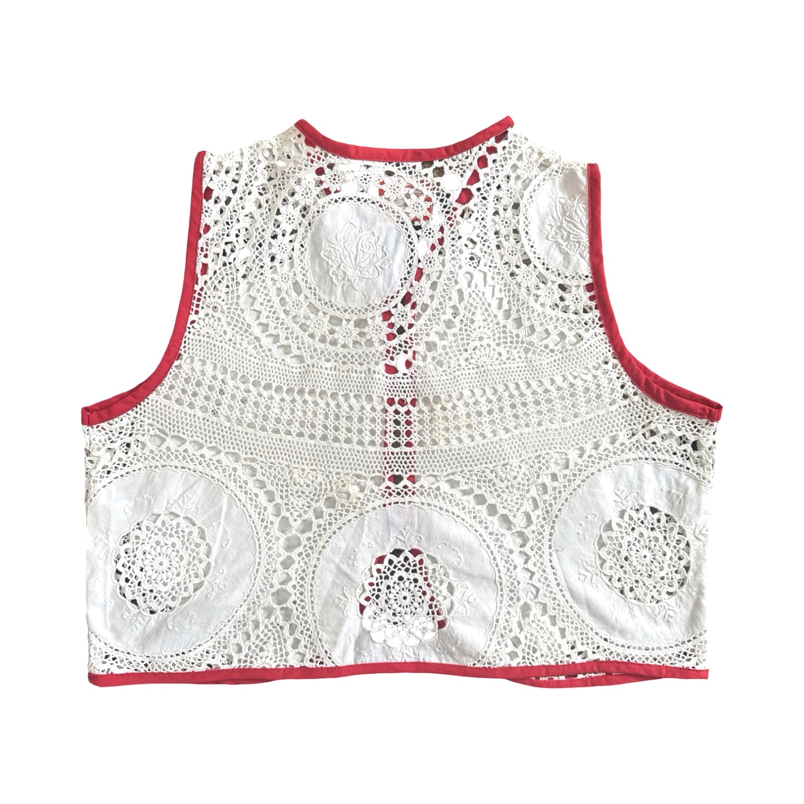 Holy Lace! Medium Linen Tie Top Rework
