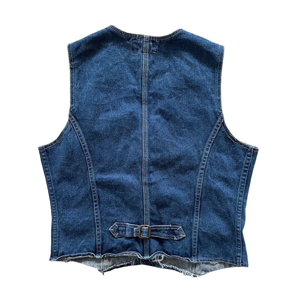 Mid-Wash Large Denim Vest