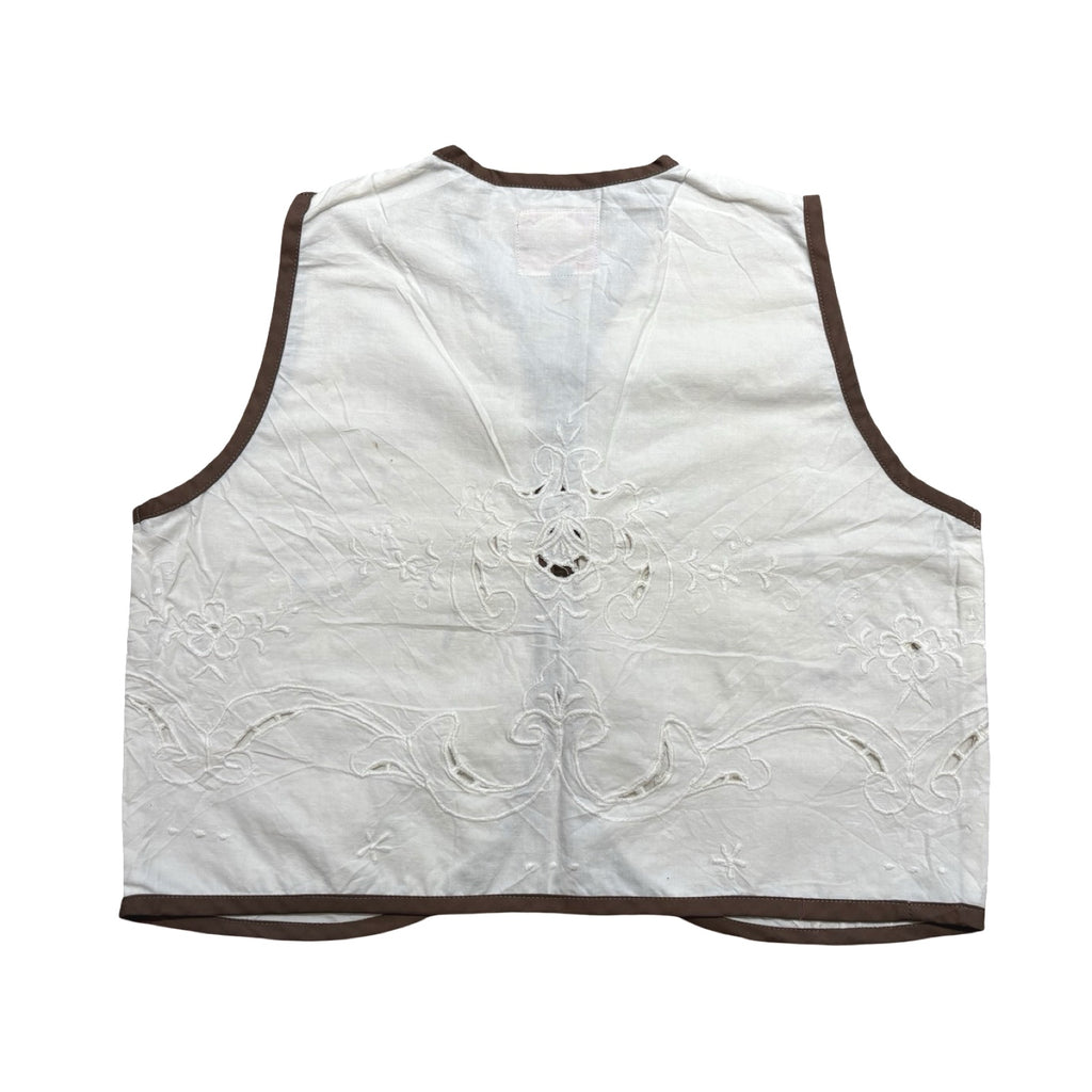 Neutral Florals XS Linen Tie Top Rework