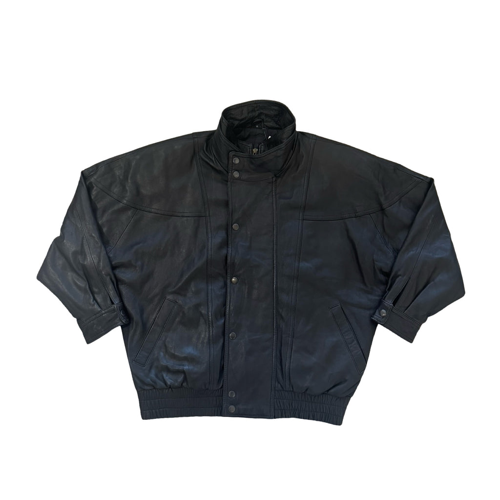 Black Bomber Medium Leather Jacket