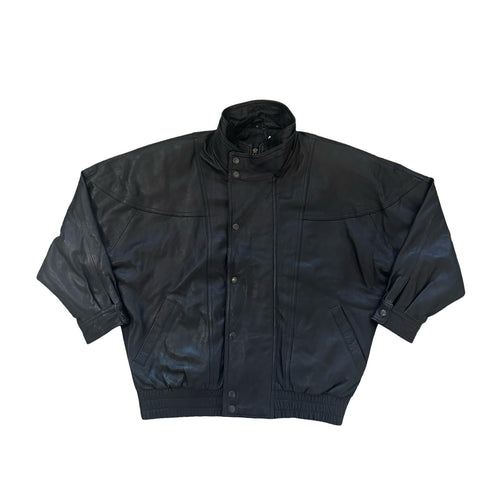 Black Bomber Medium Leather Jacket