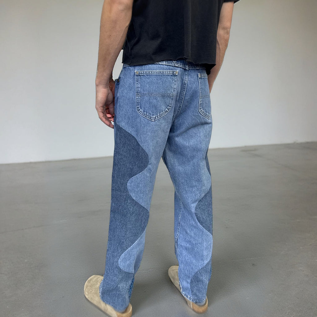 Wavecut Jeans - ThriftJam Reworked Denim Straight Leg Pants