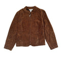 Vintage Dressbarn Floral Textured Brown Zip Women's XL Jacket