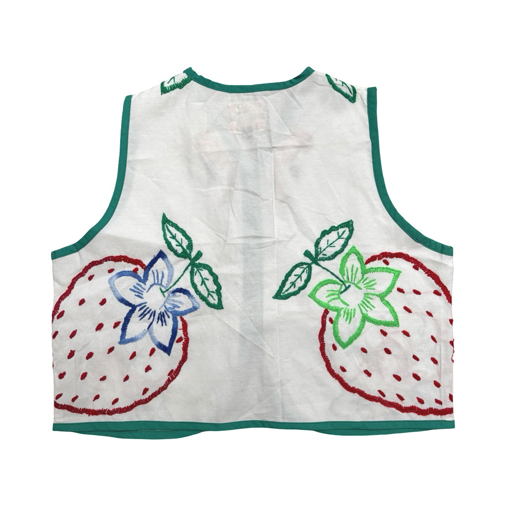 Holiday Berry Small Linen Tie Top Rework