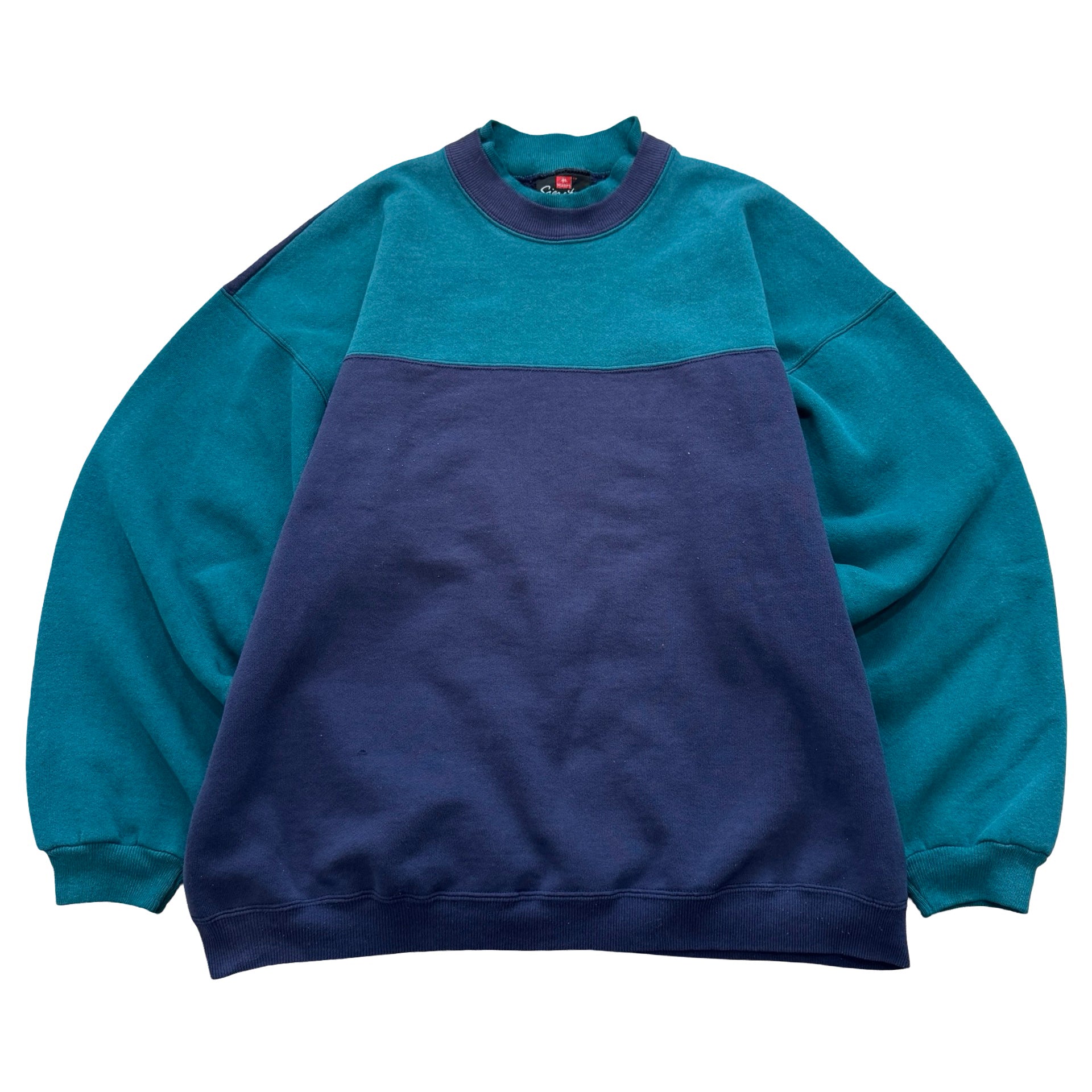 Blue Colorblock XL Crewneck