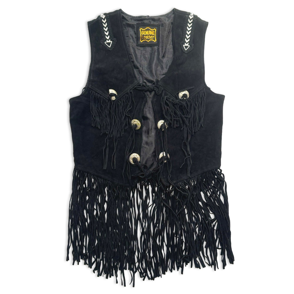 Genuine Leather 2XL Suede Fringe Vest